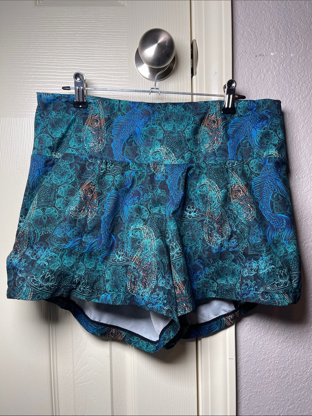 Constantly Varied Gear Blue Teal Paisley Athletic Shorts